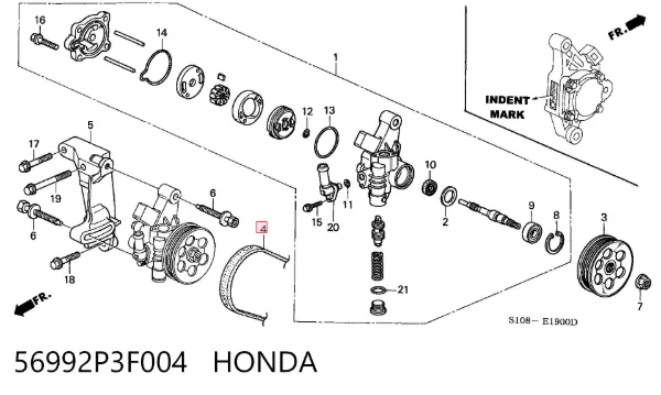 Ремінь генератора 56992P3F004 Honda