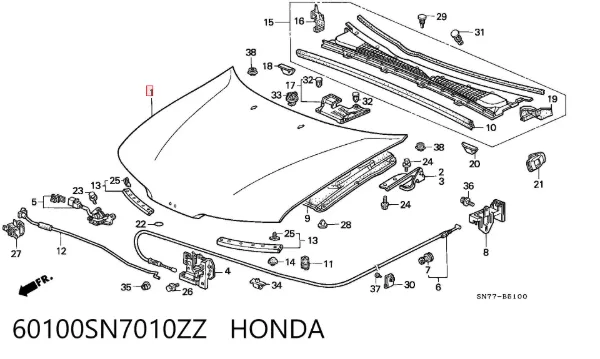 Капот Honda Accord V