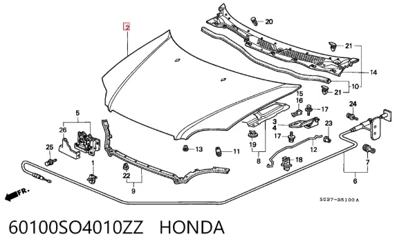 Капот 60100SO4010ZZ Honda