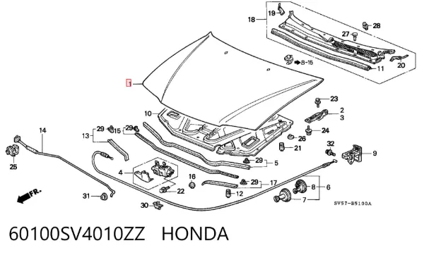 Капот 60100SV4010ZZ Honda