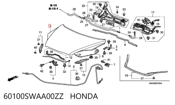 Капот 60100SWAA00ZZ Honda
