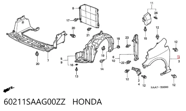 Крила 60211SAAG00ZZ Honda