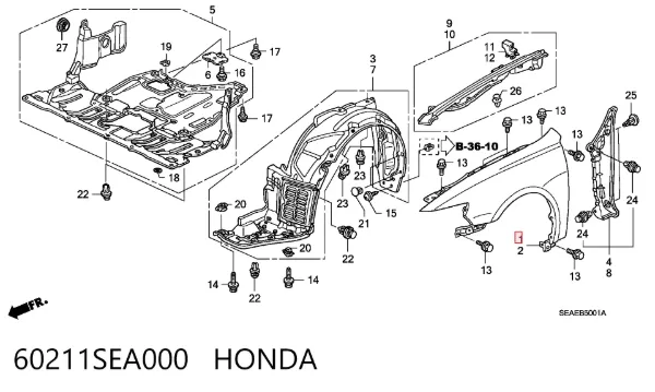Крила 60211SEA000 Honda