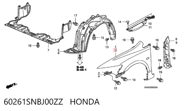 Крило переднє ліве Honda Civic VIII
