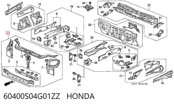 Рамка радіатора 60400S04G01ZZ Honda