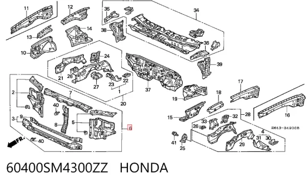 Рамка радіатора Honda Accord IV