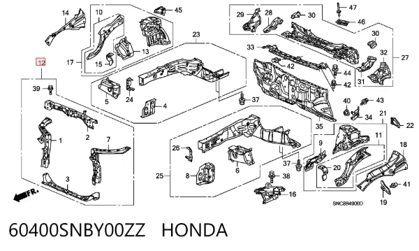 Рамка радіатора 60400SNBY00ZZ Honda