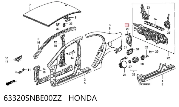  63320SNBE00ZZ Honda