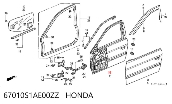 Двері праві передні Honda Accord VI