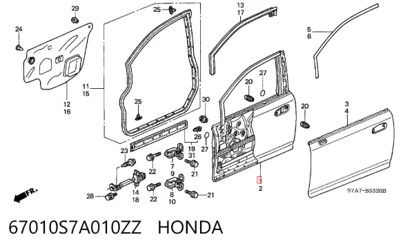 Двері праві передні Honda STREAM RN