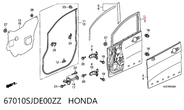 Двері праві передні Honda FR-V BE