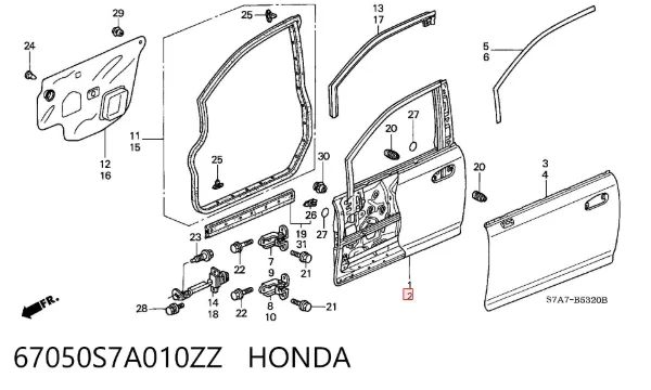 Двері передні ліві Honda STREAM RN