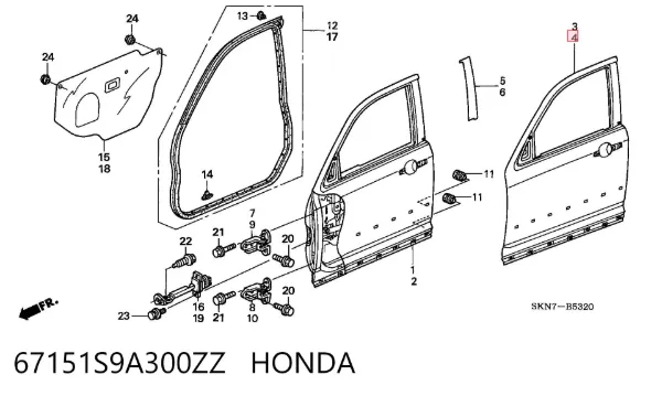  67151S9A300ZZ Honda