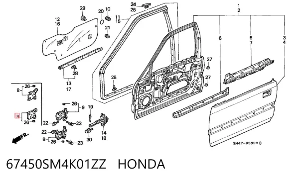  67450SM4K01ZZ Honda