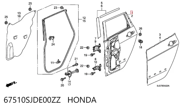 Двері задні, праві Honda FR-V BE