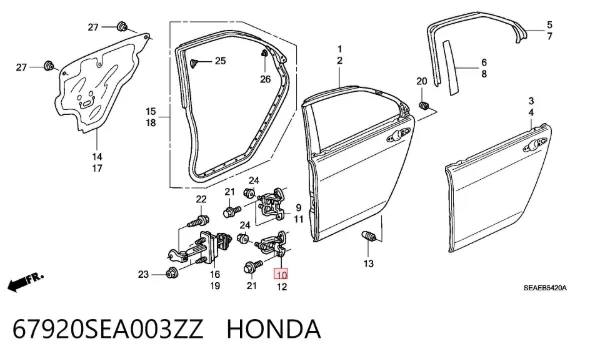 Петля заднтої двері, правої 67920SEA003ZZ Honda