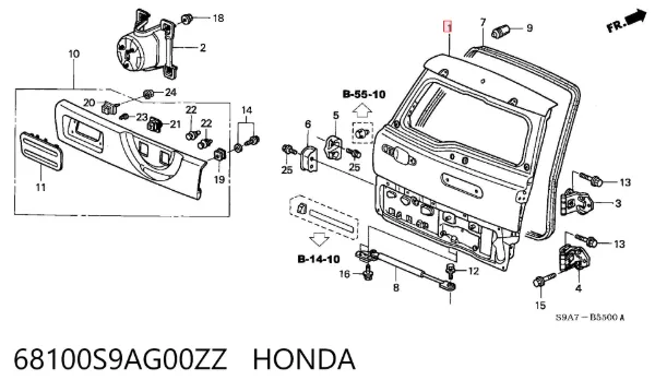 Ляда 68100S9AG00ZZ Honda