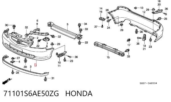Передній бампер Honda Civic VII