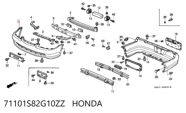 Передній бампер 71101S82G10ZZ Honda
