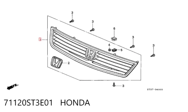 Решітка радіатора 71120ST3E01 Honda