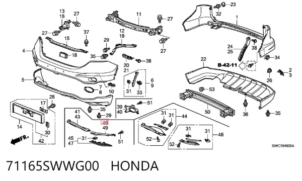  71165SWWG00 Honda