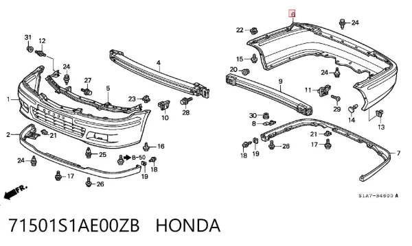 Задній бампер Honda Accord VI