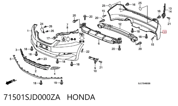 Задній бампер Honda FR-V BE