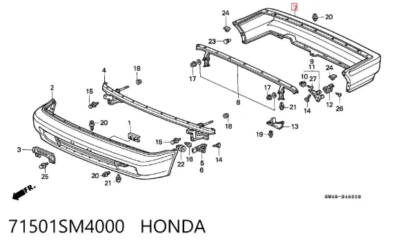 Задній бампер Honda Accord IV