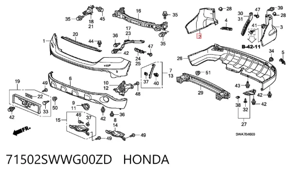  71502SWWG00ZD Honda