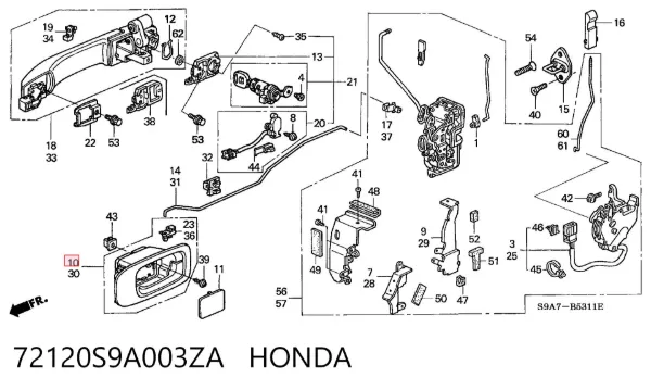  72120S9A003ZA Honda