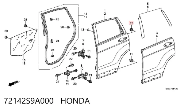  72142S9A000 Honda