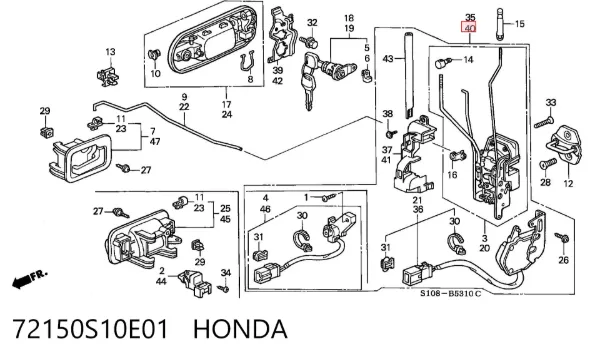  72150S10E01 Honda