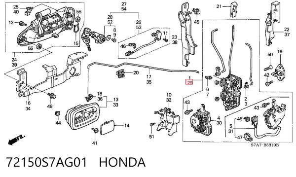 Замок передньої лівої двері Honda STREAM RN