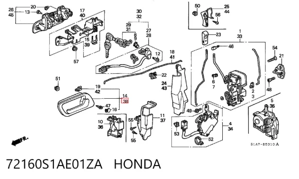  72160S1AE01ZA Honda