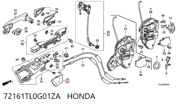  72161TL0G01ZA Honda
