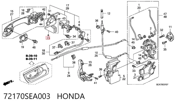  72170SEA003 Honda