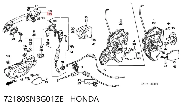  72180SNBG01ZE Honda
