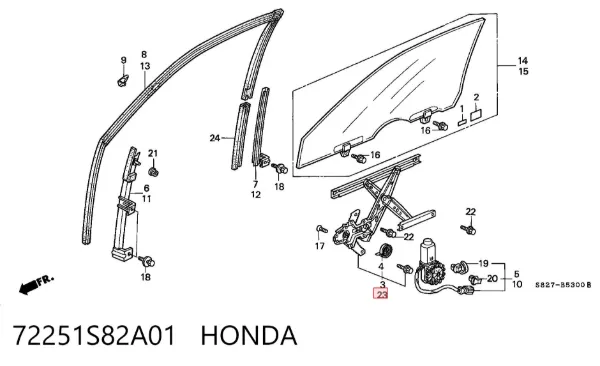 Склопідйомник передньої лівої двері Honda Accord VI