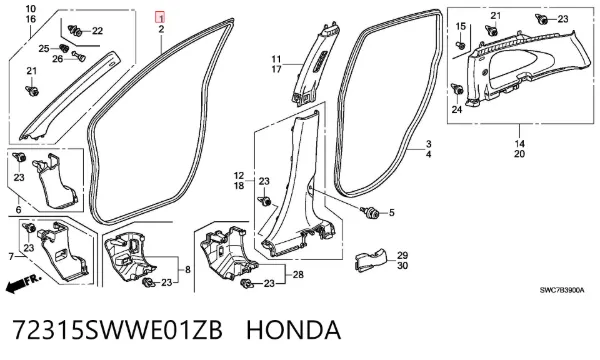  72315SWWE01ZB Honda