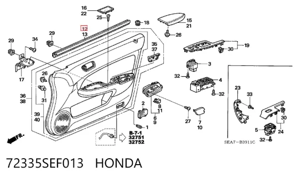  72335SEF013 Honda