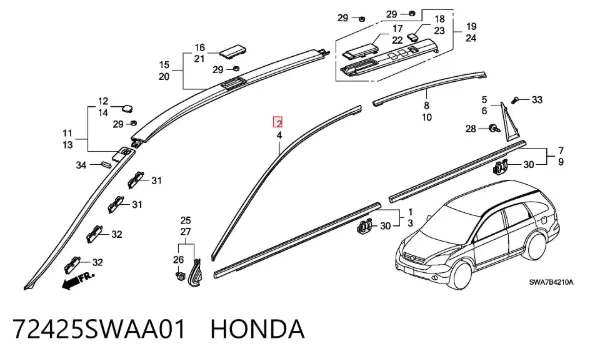  72425SWAA01 Honda