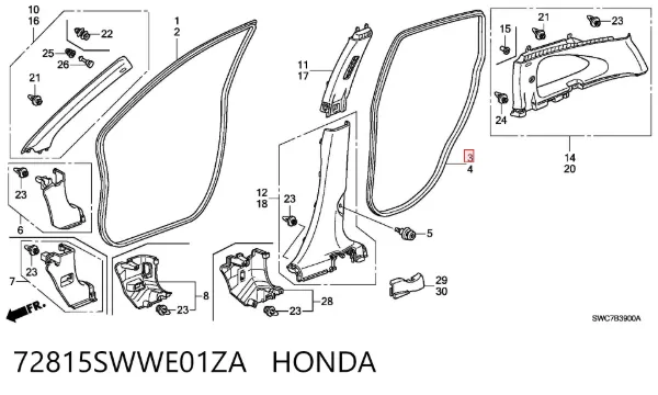  72815SWWE01ZA Honda