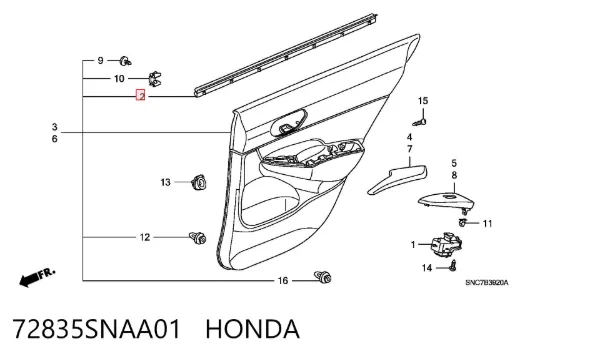  72835SNAA01 Honda