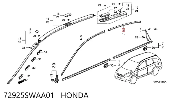  72925SWAA01 Honda