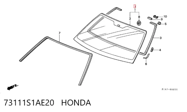 Лобове скло 73111S1AE20 Honda