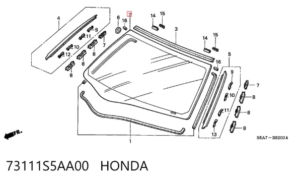 Лобове скло 73111S5AA00 Honda