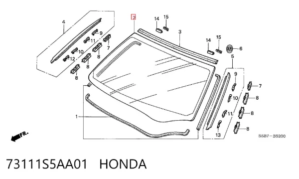 Лобове скло 73111S5AA01 Honda