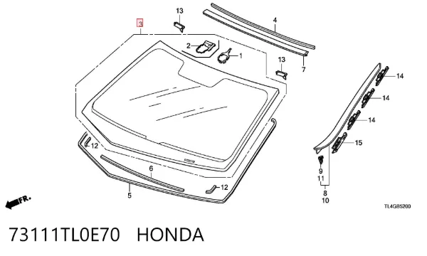 Лобове скло 73111TL0E70 Honda