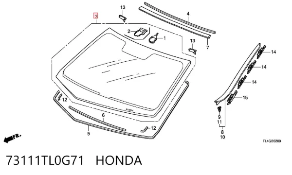 Лобове скло 73111TL0G71 Honda
