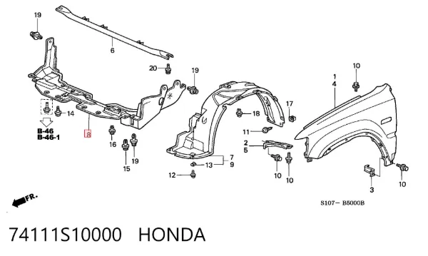 Захист двигуна передній 74111S10000 Honda